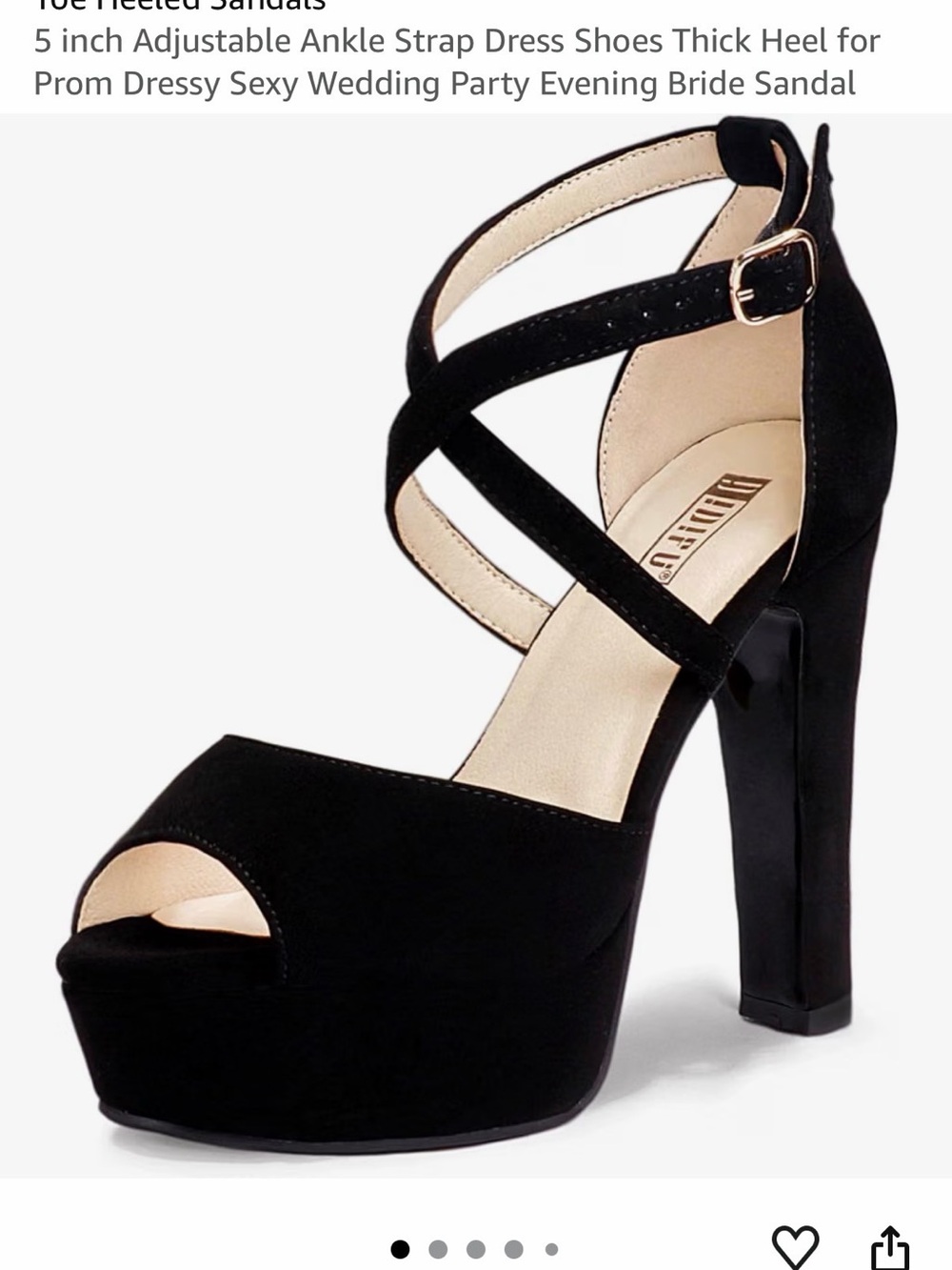 Black Strappy Platform High Heel Sandals